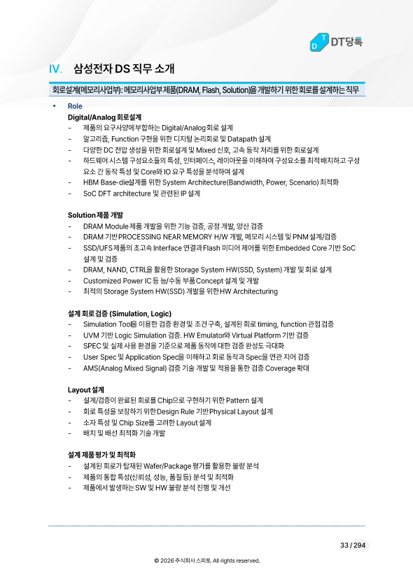 삼성전자 DS 직무 소개 미리보기