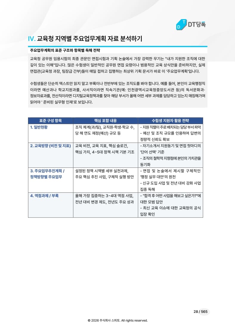주요업무계획 자료 분석법